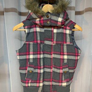 SWS Plaid Vest w/ Removeable Hood